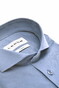 Ledûb Slim Cotton Jersey Stretch Cutaway Collar Overhemd Midden Blauw
