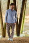 Ledûb Slim Long Sleeve Cutaway Stretch Polo Midden Blauw