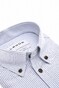 Ledûb Slim Oxford Button-Down Vertical Stripe Overhemd Midden Blauw