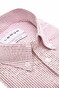 Ledûb Slim Oxford Stripe Button-Down Overhemd Donker Rood