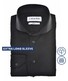Ledûb Slim Solid Color Cotton Jersey Stretch Extra Long Sleeve Overhemd Zwart