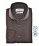 Ledûb Slim Solid Color Jersey Cotton Stretch Overhemd Donker Bruin