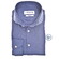 Ledûb Slim Solid Color Linnen Blend Overhemd Midden Blauw