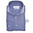 Ledûb Slim Solid Color Linnen Blend Overhemd Midden Blauw