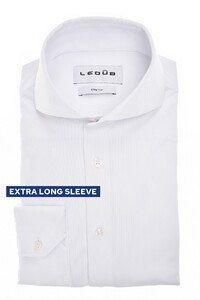 Ledûb Slim Uni Color Active Stretch Extra Long Sleeve 7 Overhemd Wit