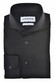 Ledûb Slim Uni Color Cotton Jersey Cutaway Collar Overhemd Zwart