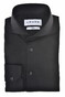 Ledûb Slim Uni Color Cotton Jersey Cutaway Collar Overhemd Zwart