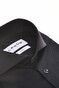 Ledûb Slim Uni Color Cotton Jersey Cutaway Collar Overhemd Zwart