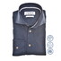 Ledûb Slim Uni Color Cotton Tricot Overhemd Donker Blauw