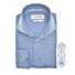 Ledûb Slim Uni Color Cotton Tricot Overhemd Midden Blauw