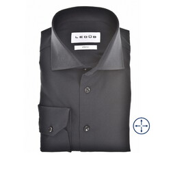 Ledûb Slim Uni Color Four-Way Stretch Shirt Black