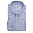 Ledûb Smart Stripe Slim Fit Overhemd Donker Blauw