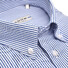Ledûb Smart Stripe Slim Fit Overhemd Donker Blauw
