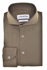Ledûb Solid Color Actice Stretch Piqué Overhemd Donker Groen