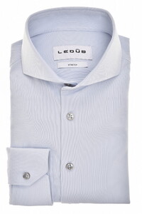 Ledûb Solid Color Actice Stretch Piqué Overhemd Licht Blauw