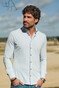 Ledûb Solid Color Actice Stretch Piqué Shirt Light Blue