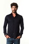 Ledûb Solid Color Actice Stretch Piqué Shirt Navy