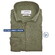 Ledûb Solid Color Cotton-Linnen Blend Button-Down Extra Long Sleeve Overhemd Midden Groen