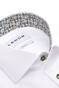Ledûb Solid Color Cotton Non-Iron Contrast Details Overhemd Wit