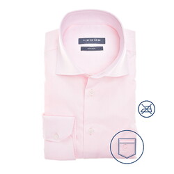 Ledûb Solid Color Cotton Non-Iron Overhemd Licht Roze