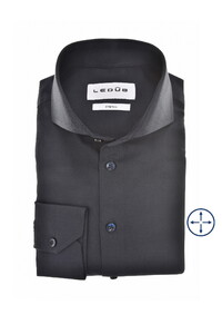 Ledûb Solid Color Four Way Stretch Overhemd Navy