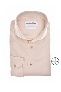 Ledûb Solid Color Four Way Stretch Overhemd Zand