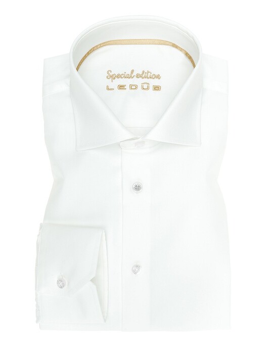 Ledûb Special Edition Modern Fit Overhemd Antiekwit