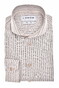 Ledûb Striped Pure Cotton Cutaway Collar Overhemd Midden Bruin