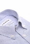 Ledûb Striped Pure Cotton Oxford Button-Down Overhemd Midden Blauw