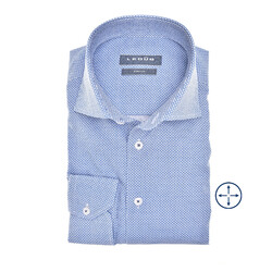 Ledûb Subtle Texture Overhemd Midden Blauw