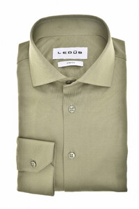 Ledûb Uni Color Cotton Jersey Stretch Overhemd Licht Groen