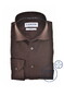 Ledûb Uni Color Cotton Stretch Overhemd Donker Bruin