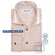 Ledûb Uni Color Fine Detail Extra Long Sleeve Non-Iron Cotton Overhemd Licht Bruin