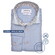 Ledûb Uni Color Fine Detail Extra Long Sleeve Non-Iron Cotton Overhemd Midden Blauw
