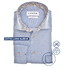 Ledûb Uni Color Fine Detail Extra Long Sleeve Non-Iron Cotton Overhemd Midden Blauw
