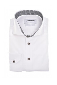 Ledûb Uni Color Fine Details Cotton Non-Iron Overhemd Wit