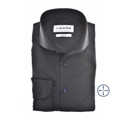 Ledûb Uni Color Four Way Stretch Overhemd Navy