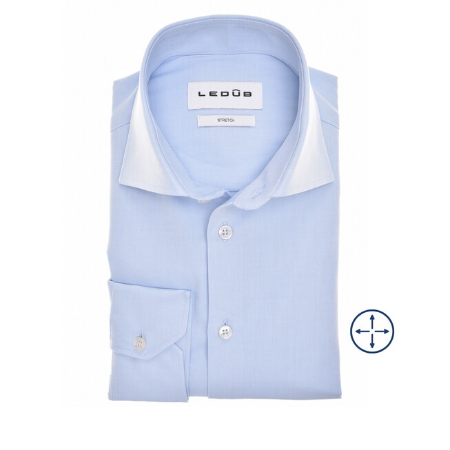 Ledûb Uni Color Four Way Stretch Shirt Light Blue