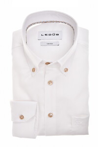 Ledûb Uni Color Pure Cotton Non-Iron Button-Down Overhemd Wit