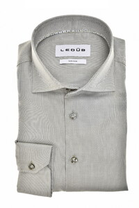 Ledûb Uni Color Pure Cotton Non-Iron Overhemd Midden Groen