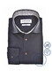 Ledûb Uni Color Pure Cotton Non-Iron Overhemd Navy-Bruin