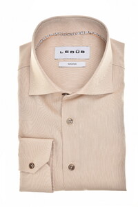 Ledûb Uni Color Pure Cotton Non-Iron Overhemd Zand