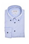 Ledûb Uni Color Subtle Contrast Button-Down Cotton Stretch Overhemd Licht Blauw