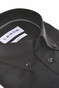 Ledûb Uni Color Subtle Contrast Button-Down Cotton Stretch Shirt Black