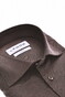 Ledûb Uni Color Wide Spread Stretch Overhemd Donker Bruin