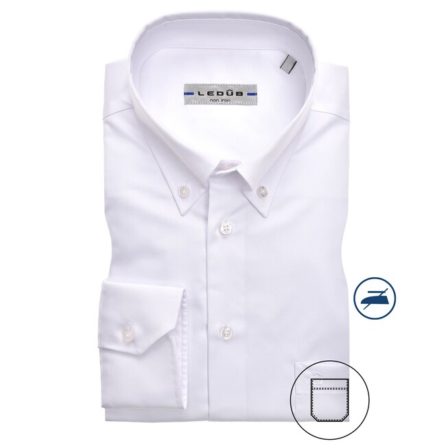 Ledûb Uni Modern Fit Overhemd Wit