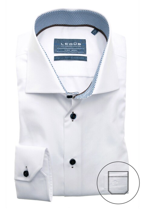 Ledûb Uni Multi Dotted Contrast Overhemd Wit