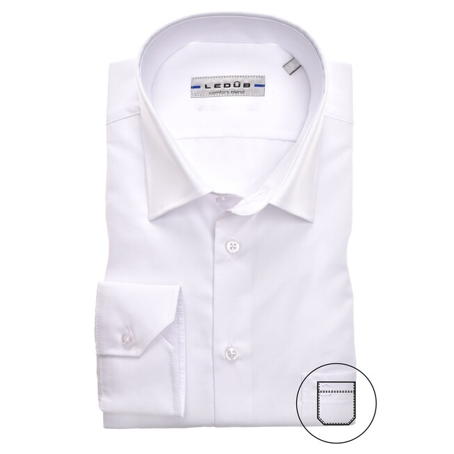 Ledûb Uni Regular Fit Overhemd Wit