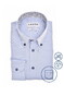 Ledûb Urban Contrast Collar Overhemd Lichtblauw-Bruin