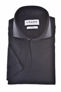 Ledûb V-Neck Cutaway Jersey Short Sleeve Poloshirt Dark Evening Blue